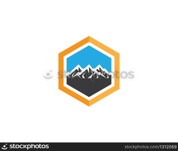 Mountain logo template vector icon illustration design