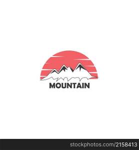Mountain logo vector illustration design template and background.