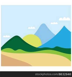 Mountain Nature Landscape design Template Illustration