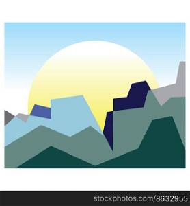 Mountain Nature Landscape design Template Illustration
