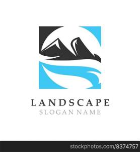 Mountain Nature Landscape Logo design Template Illustration