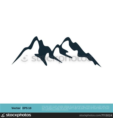 Mountain or Volcano, Summit, Peak Icon Vector Logo Template Illustration Design. Vector EPS 10.