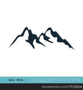 Mountain or Volcano, Summit, Peak Icon Vector Logo Template Illustration Design. Vector EPS 10.