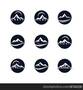 Mountain set vector icon illustration design