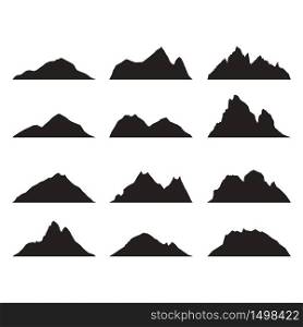 Mountain Silhouette Landscape Icon Peak Simple Illustration