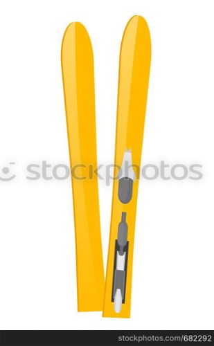 Mountain skis. Skiing equipment. vector cartoon illustration isolated on white background.. Skis vector cartoon illustration.