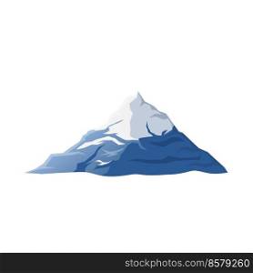 mountain snow cartoon. winter landscape, blue ice, sky peak, hill range mountain snow vector illustration. mountain snow cartoon vector illustration