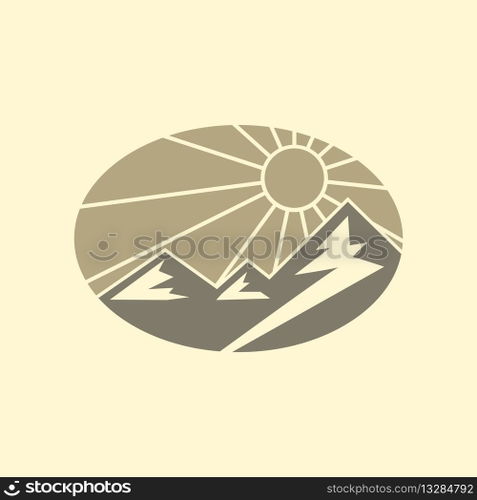 mountain summer logo vector