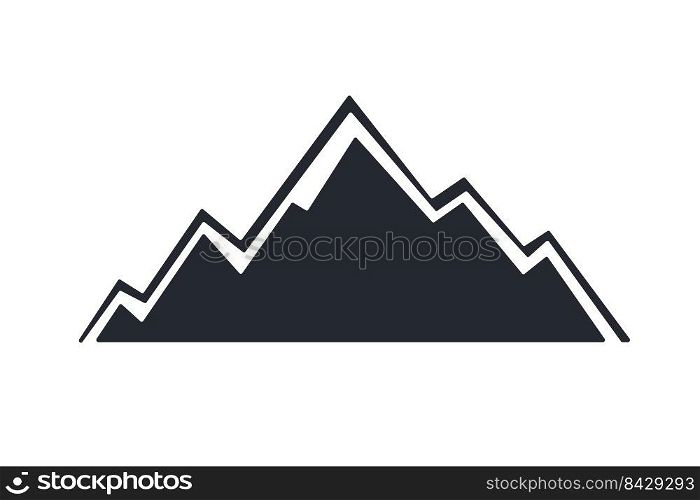 Mountain vector C&ing activity ideas Hiking in summer Isolated on background.