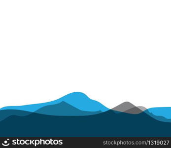 Mountain vector icon illustration with blue sky and cloud