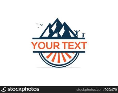 Mountain vector icon, rock climber logo, Wild life concept. Adventure outdoor resort and hiking logo