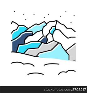 mountain winter color icon vector. mountain winter sign. isolated symbol illustration. mountain winter color icon vector illustration