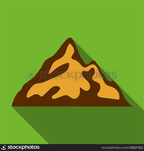Mountain with shadow icon. Flat illustration of mountain with shadow vector icon for web design. Mountain with shadow icon, flat style