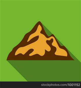 Mountain with shadow icon. Flat illustration of mountain with shadow vector icon for web design. Mountain with shadow icon, flat style