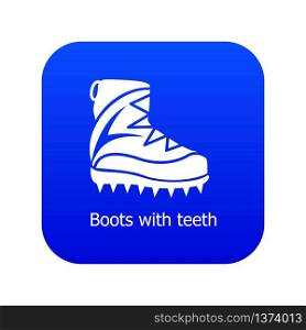 Mountaineer shoes icon blue vector isolated on white background. Mountaineer shoes icon blue vector