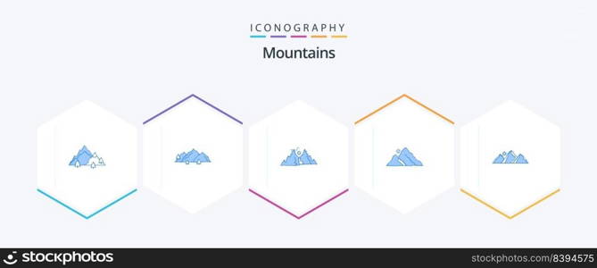 Mountains 25 Blue icon pack including . . nature. sun. nature