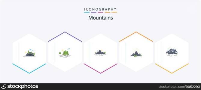 Mountains 25 Flat icon pack including hill. mountain. hill. landscape. nature
