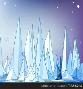 Mountains 3D concept illustration. Vector Abstract geometric background.. Mountains. Vector 3D concept illustration.