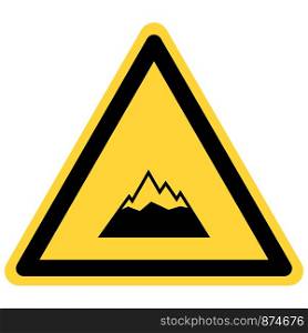 Mountains and danger sign