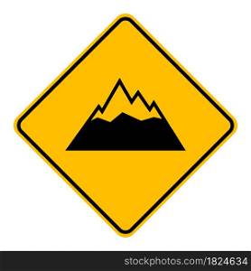 Mountains and road sign