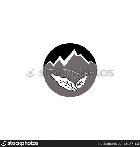 mountains icon logo vector illustration design