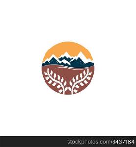 mountains icon logo vector illustration design