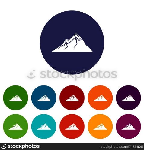 Mountains icon. Simple illustration of mountains vector icon for web. Mountains icon, simple black style