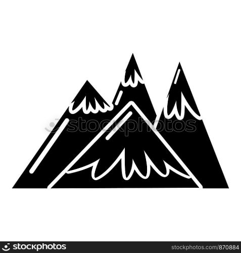 Mountains icon. Simple illustration of mountains vector icon for web. Mountains icon, simple black style