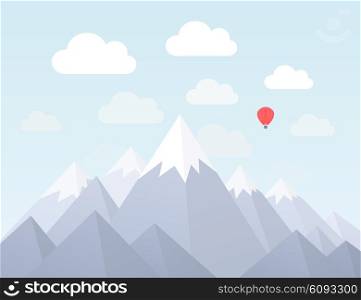 Mountains in a flat style. Vector illustration