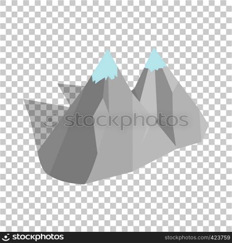 Mountains isometric icon 3d on a transparent background vector illustration. Mountains isometric icon