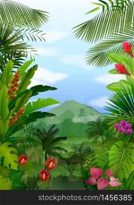 Mountains landscape of tropical background