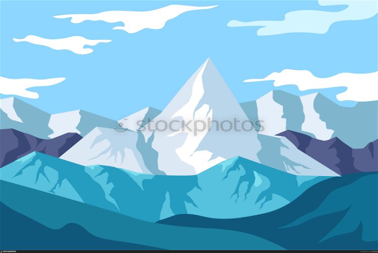 Mountains landscape, snowy rocks and heels, wild nature vector. Land and countryside view, icy mount peak, traveling and tourism, walking or climbing. Skiing and snowboarding resort, Japan or Swiss. Winter landscape, mountains view, snowy rocks and wild nature