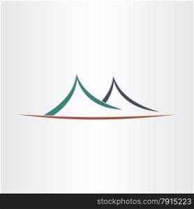 mountains landscape symbol abstract icon rock camping tourism map