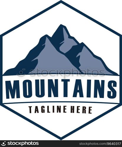 Mountains logo design template Royalty Free Vector Image