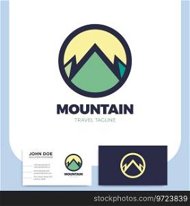Mountains logo template outdoor adventure Vector Image