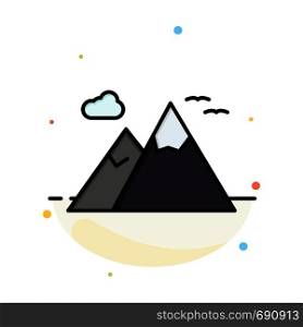 Mountains, Nature, Scenery, Travel Abstract Flat Color Icon Template