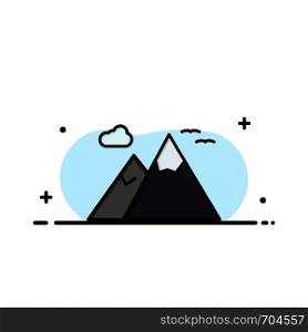 Mountains, Nature, Scenery, Travel Business Logo Template. Flat Color