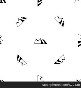 Mountains pattern repeat seamless in black color for any design. Vector geometric illustration. Mountains pattern seamless black