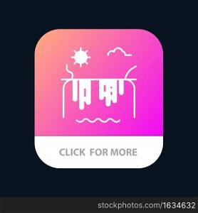 Mountains, River, Sun, Canada Mobile App Button. Android and IOS Glyph Version