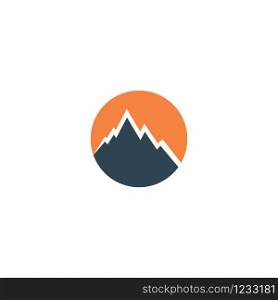 Mountains vector logo design. Tourism logo. Travel and adventure sign.