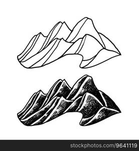 Mountains white background Royalty Free Vector Image