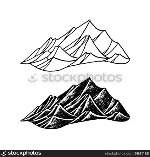 Mountains white background Royalty Free Vector Image