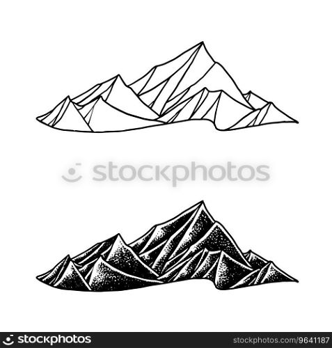 Mountains white background Royalty Free Vector Image