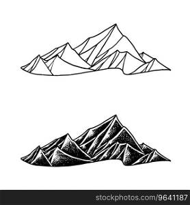 Mountains white background Royalty Free Vector Image