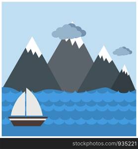 Mountains with clouds design vector