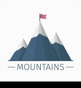 Mountains with Flag