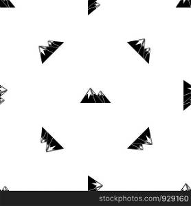 Mountains with snow pattern repeat seamless in black color for any design. Vector geometric illustration. Mountains with snow pattern seamless black