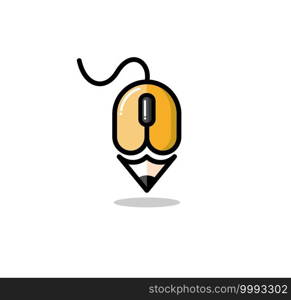mouse and pencil Graphic Design icon. Simple element from design technology collection,online art vector 