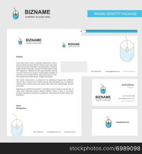 Mouse Business Letterhead, Envelope and visiting Card Design vector template