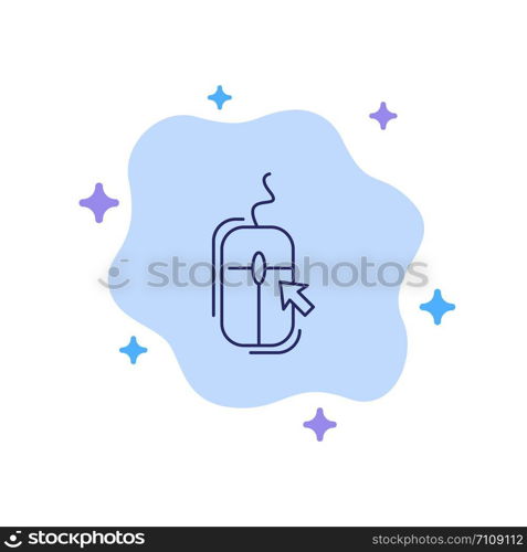 Mouse, Click, Internet, Online, Shopping Blue Icon on Abstract Cloud Background